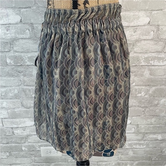 SUNO Silk Overlay Print Skirt - Picture 5 of 7